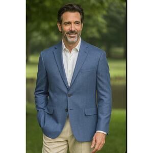 Lauren Ralph Lauren Sport Coat Blazer Men 44R Navy Blue Classic Luxury Career